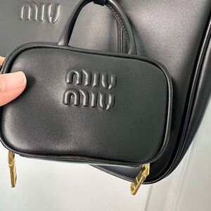 Miu Miu Black Bag Charm with Gold Accents Like New